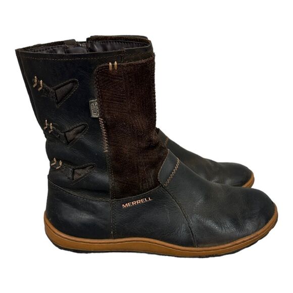 Merrell Ashland Vee Mid Boots Leather Suede Waterproof Size 6 - Picture 1 of 8